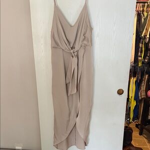 SHEIN Taupe High Low Dress